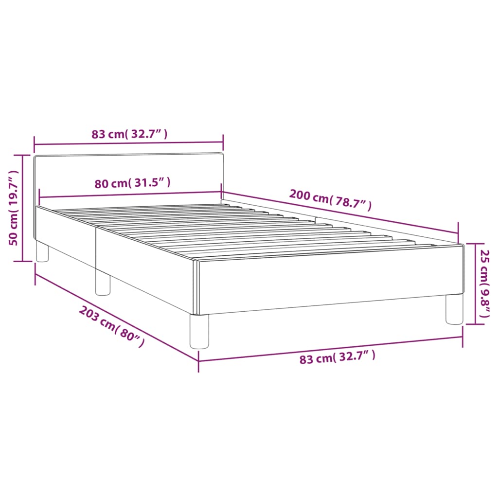 vidaXL gultas rāmis ar galvgali, brūns, 80x200 cm, mākslīgā āda