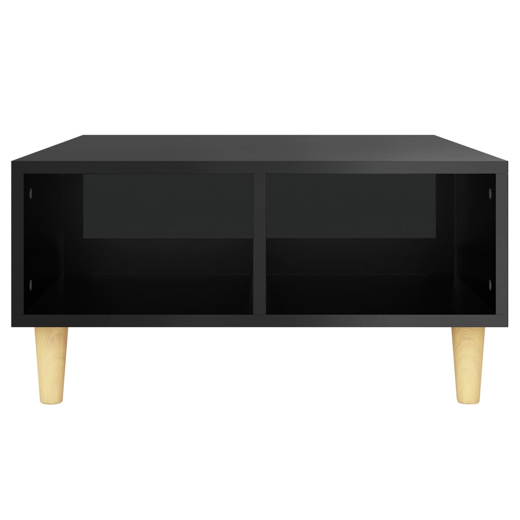 vidaXL kafijas galdiņš, spīdīgi melns, 60x60x30 cm, skaidu plāksne