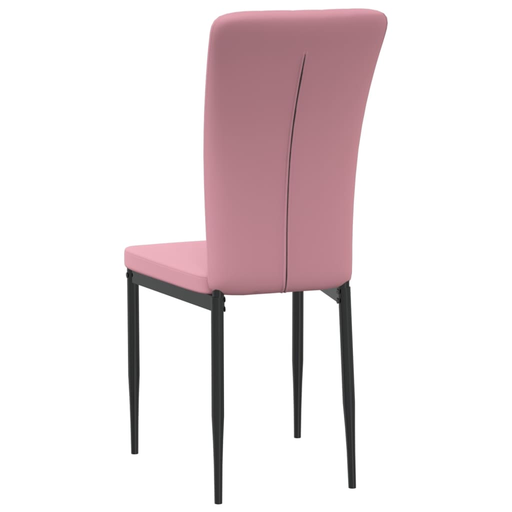 vidaXL virtuves krēsli, 4 gab., rozā samts