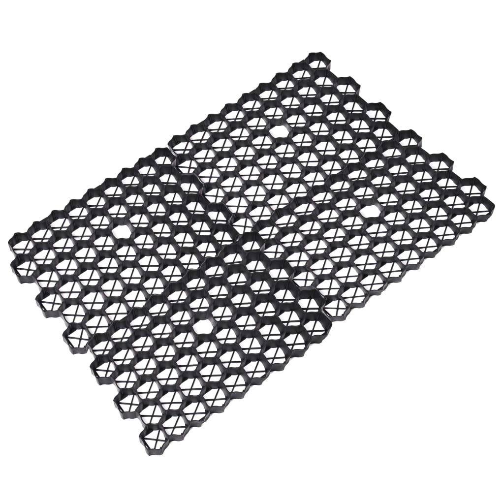 vidaXL zāliena režģi, 16 gab., 60x40x3 cm, melna plastmasa