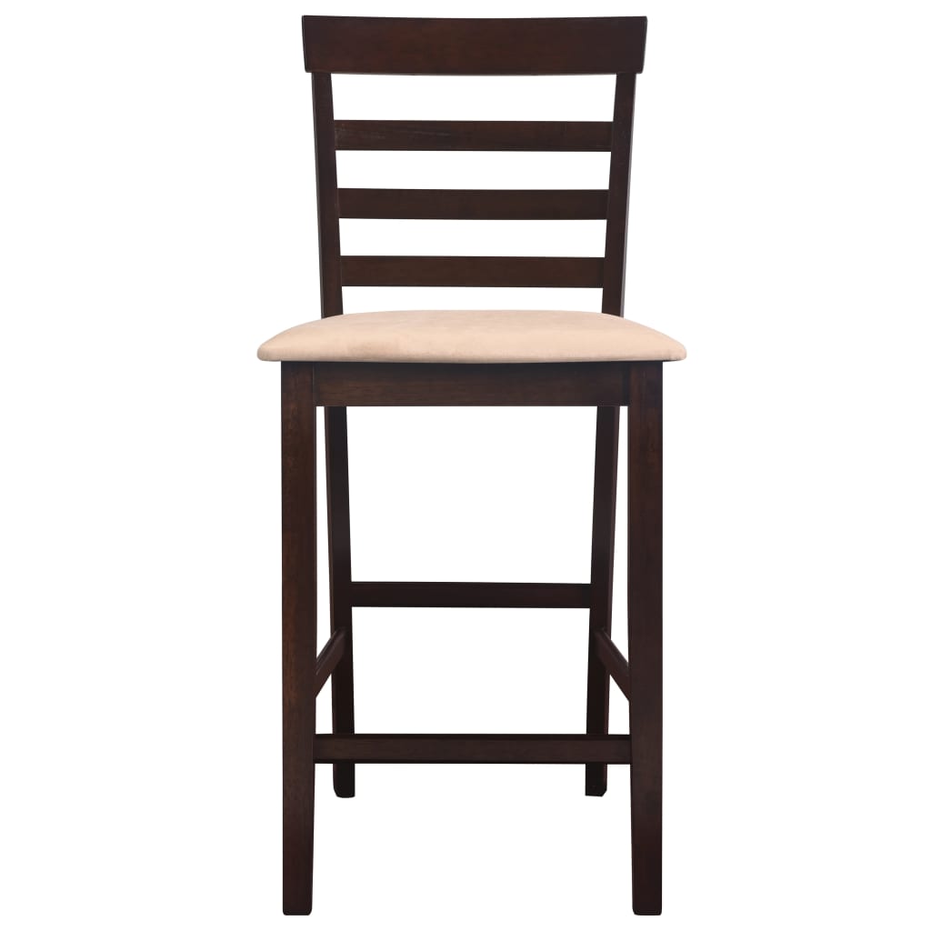 vidaXL bāra galda un krēslu komplekts, 5 gab., masīvkoks, tumši brūns