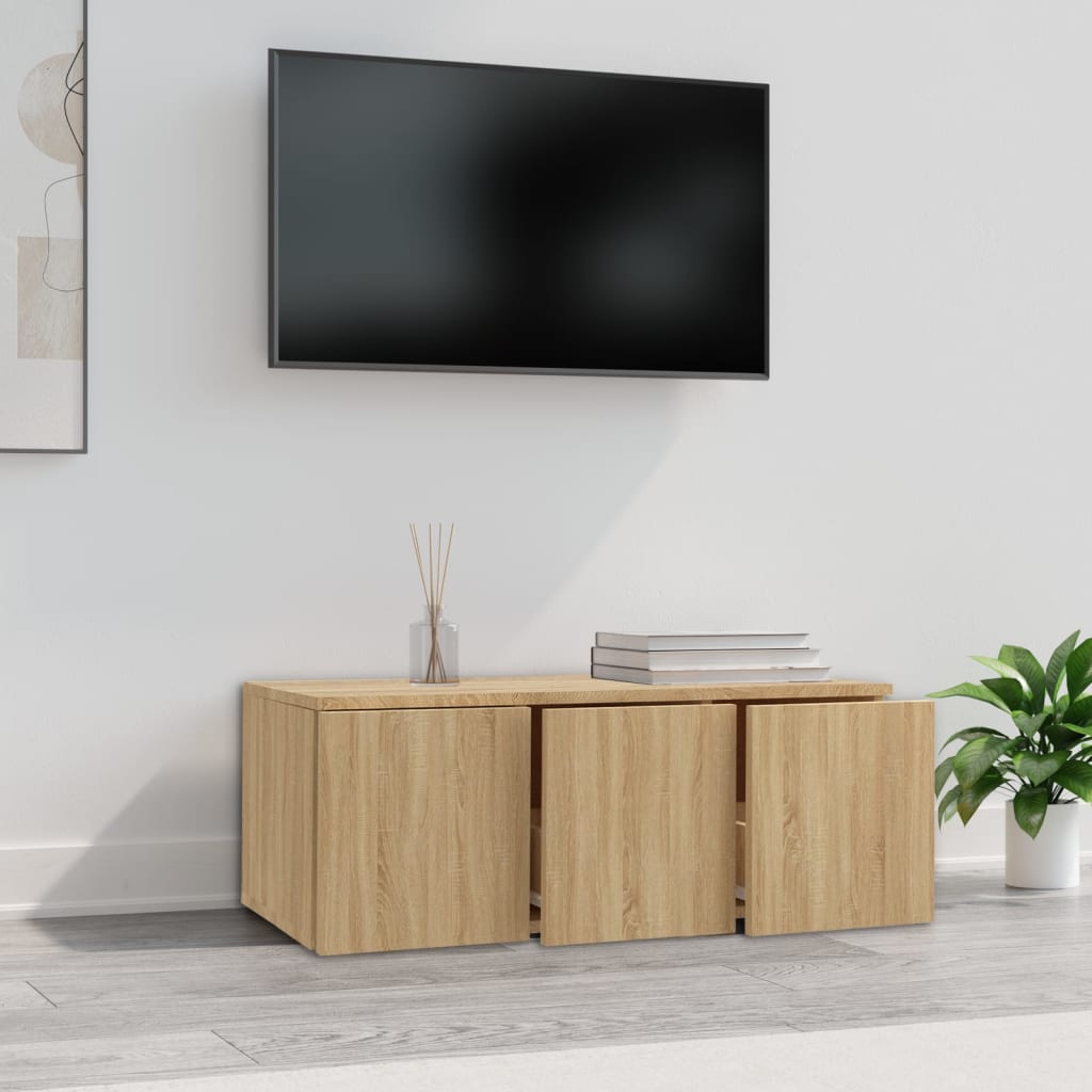 vidaXL TV skapītis, ozolkoka krāsa, 80x34x30 cm, skaidu plāksne
