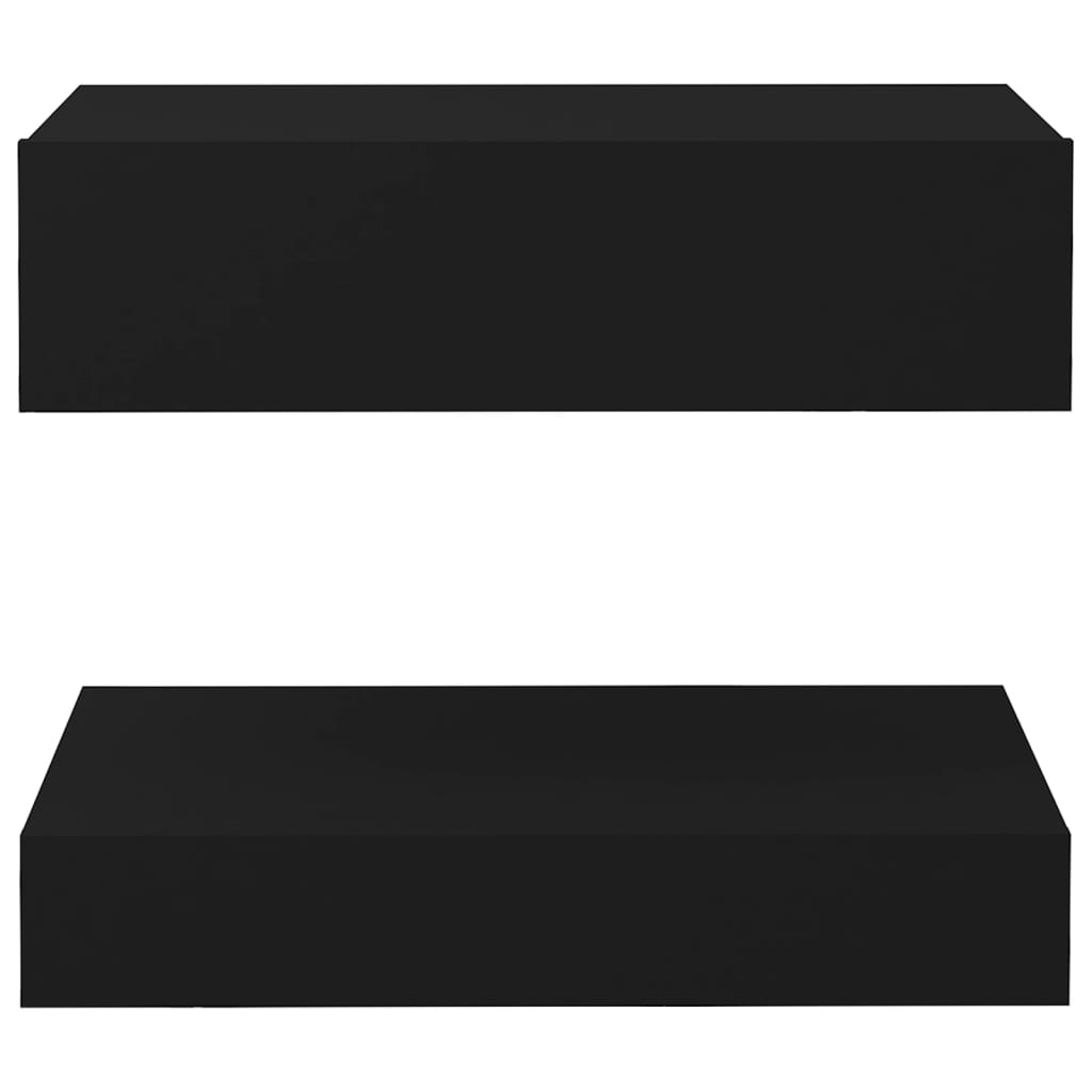 vidaXL naktsskapītis, 60x35 cm, melns, skaidu plāksne