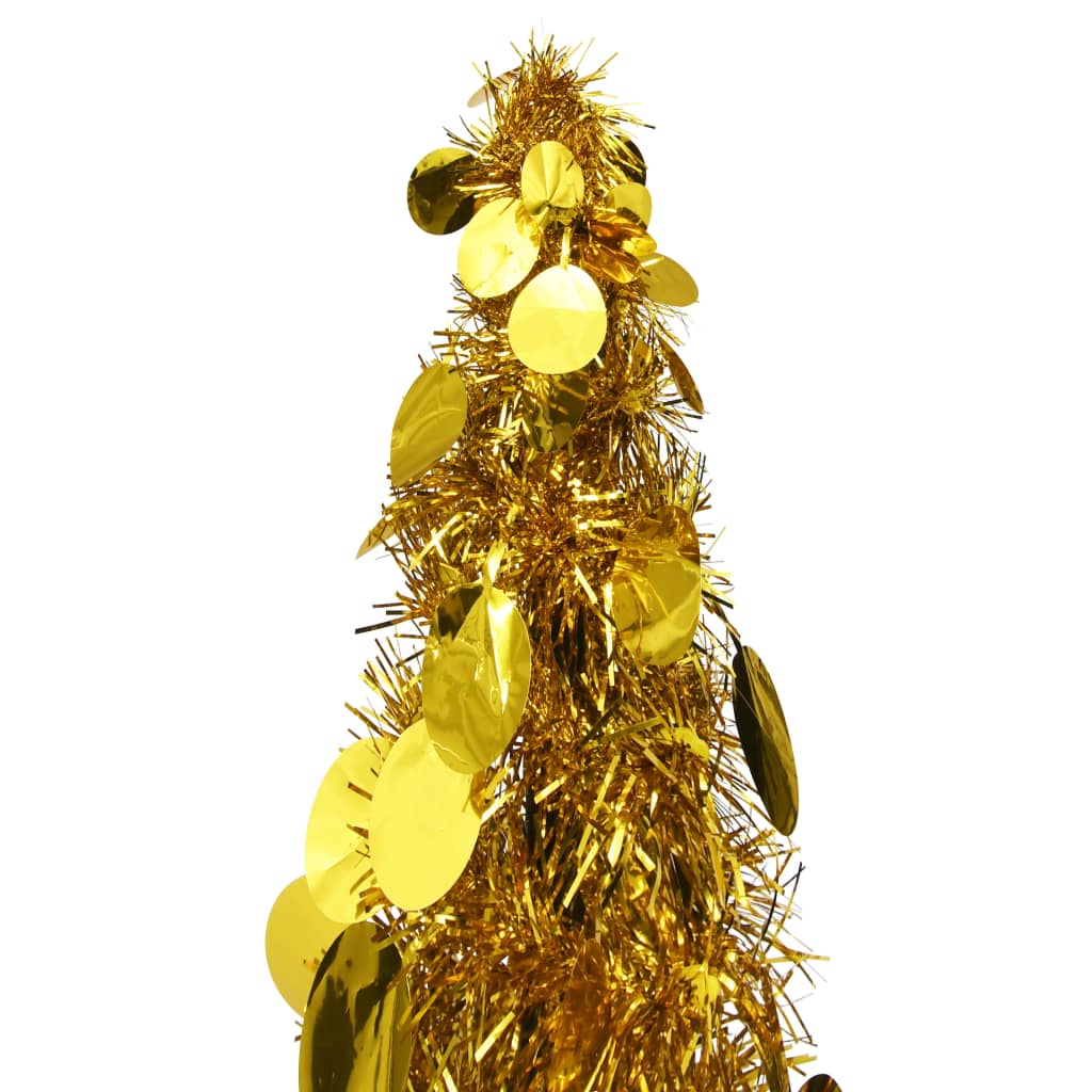 vidaXL mākslīgā Ziemassvētku egle, saliekama, zeltaina, 180 cm, PET