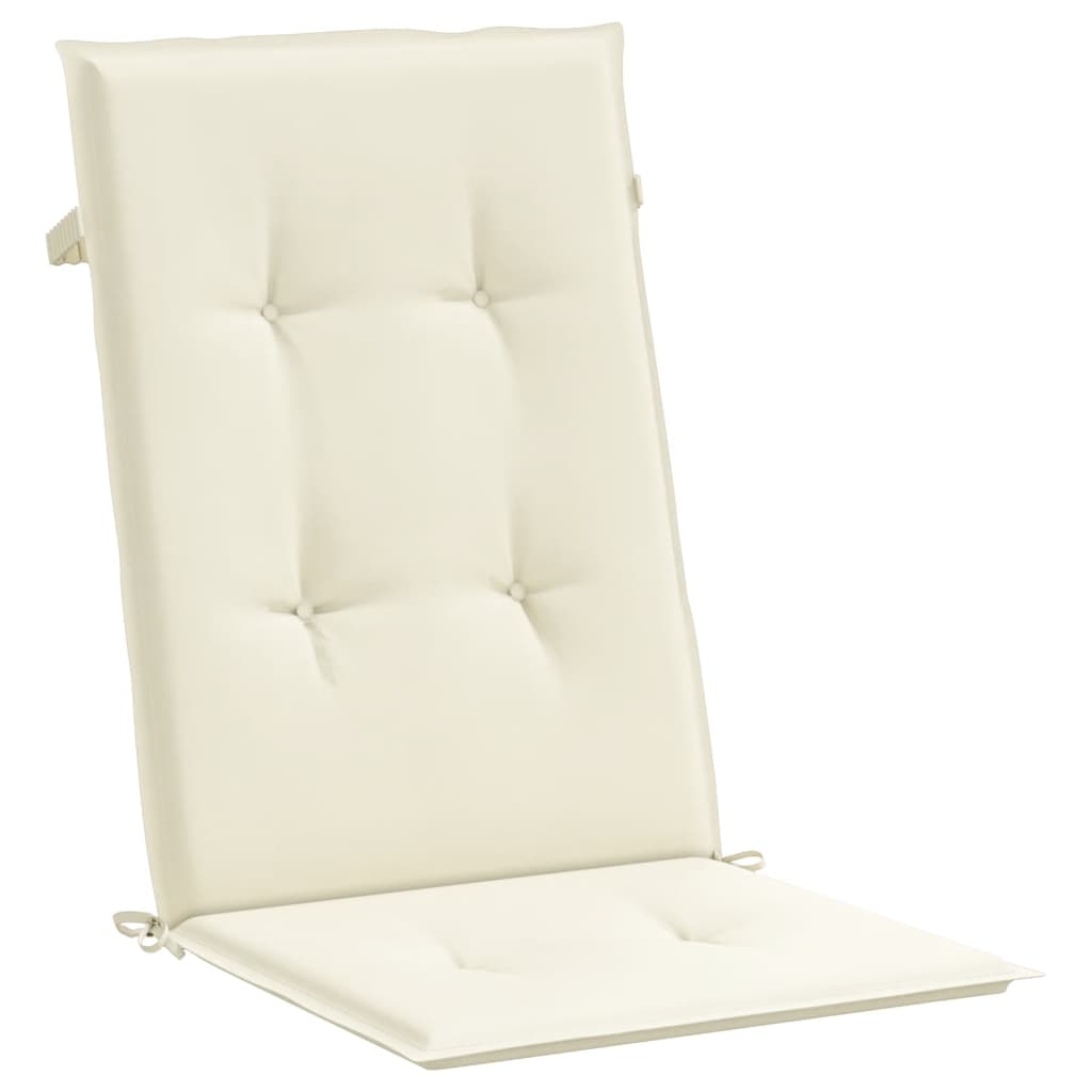 vidaXL dārza krēslu spilveni, 2 gab., krēmkrāsas, 120x50x3 cm, audums