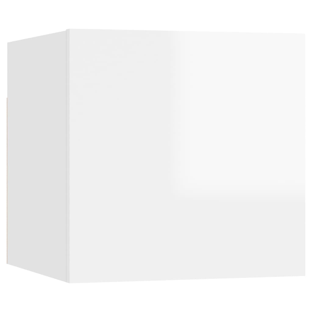 vidaXL sienas TV skapīši, 8 gab., spīdīgi balti, 30,5x30x30 cm
