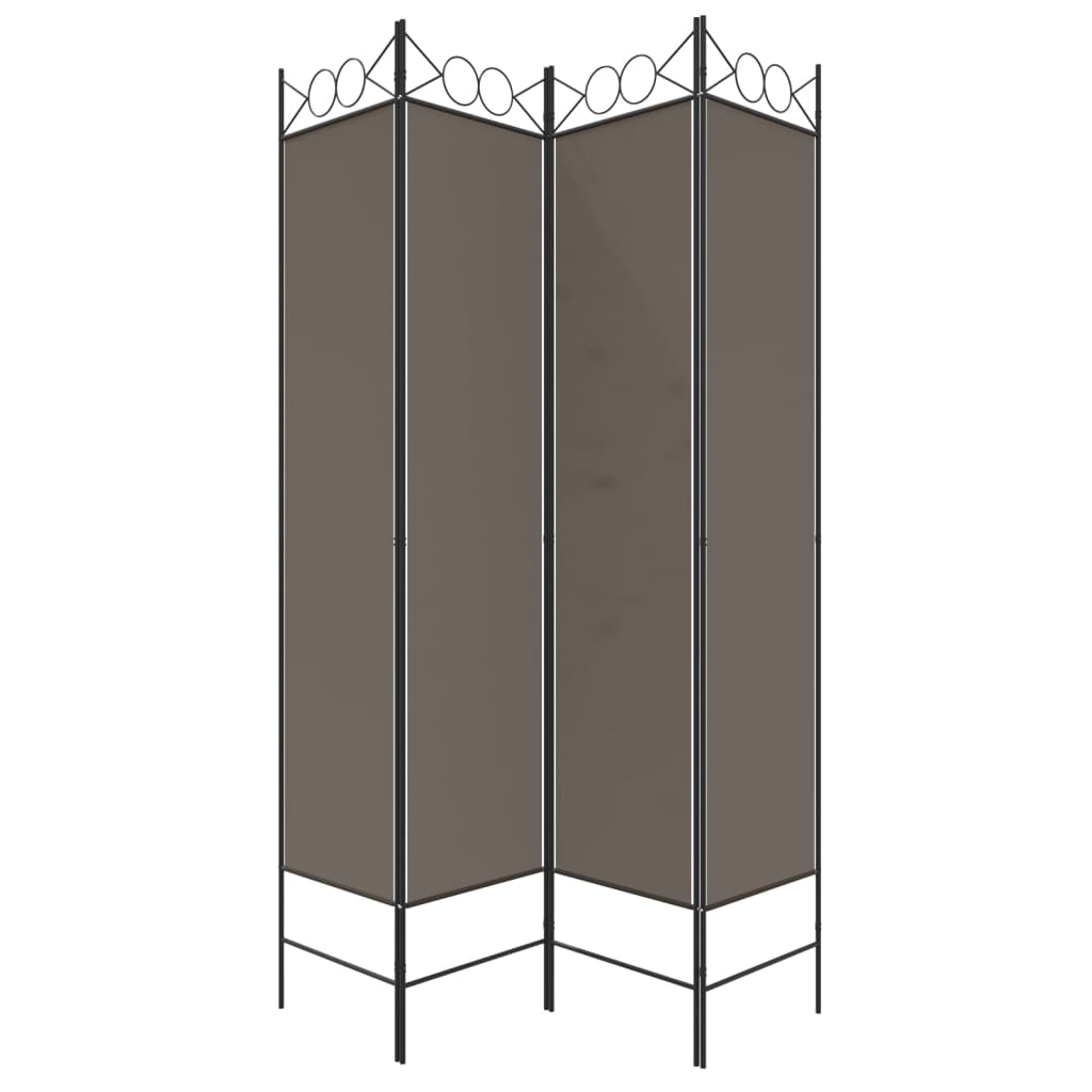 vidaXL 4-paneļu istabas aizslietnis, 160x200 cm, antracītpelēks audums