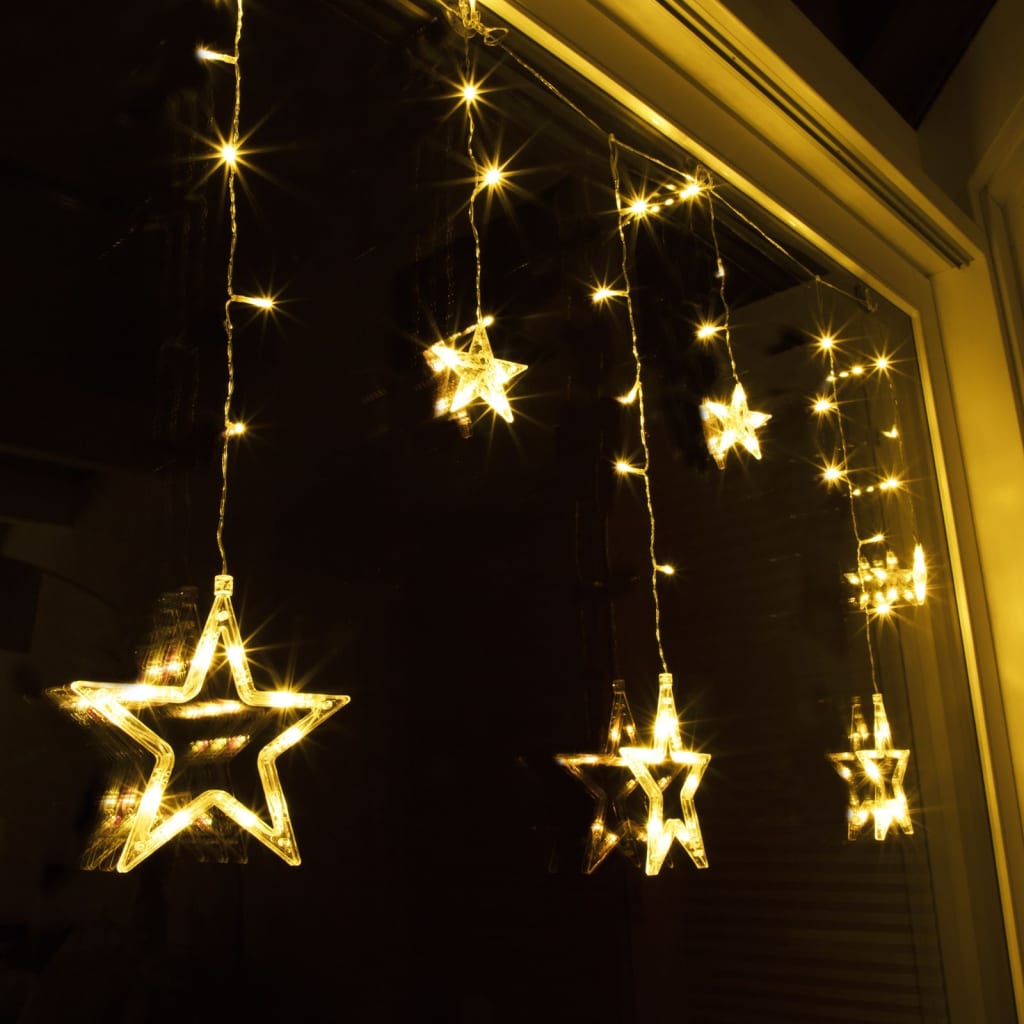 HI lampiņu virtene Fairy, aizkars ar zvaigznēm, 63 LED lampiņas