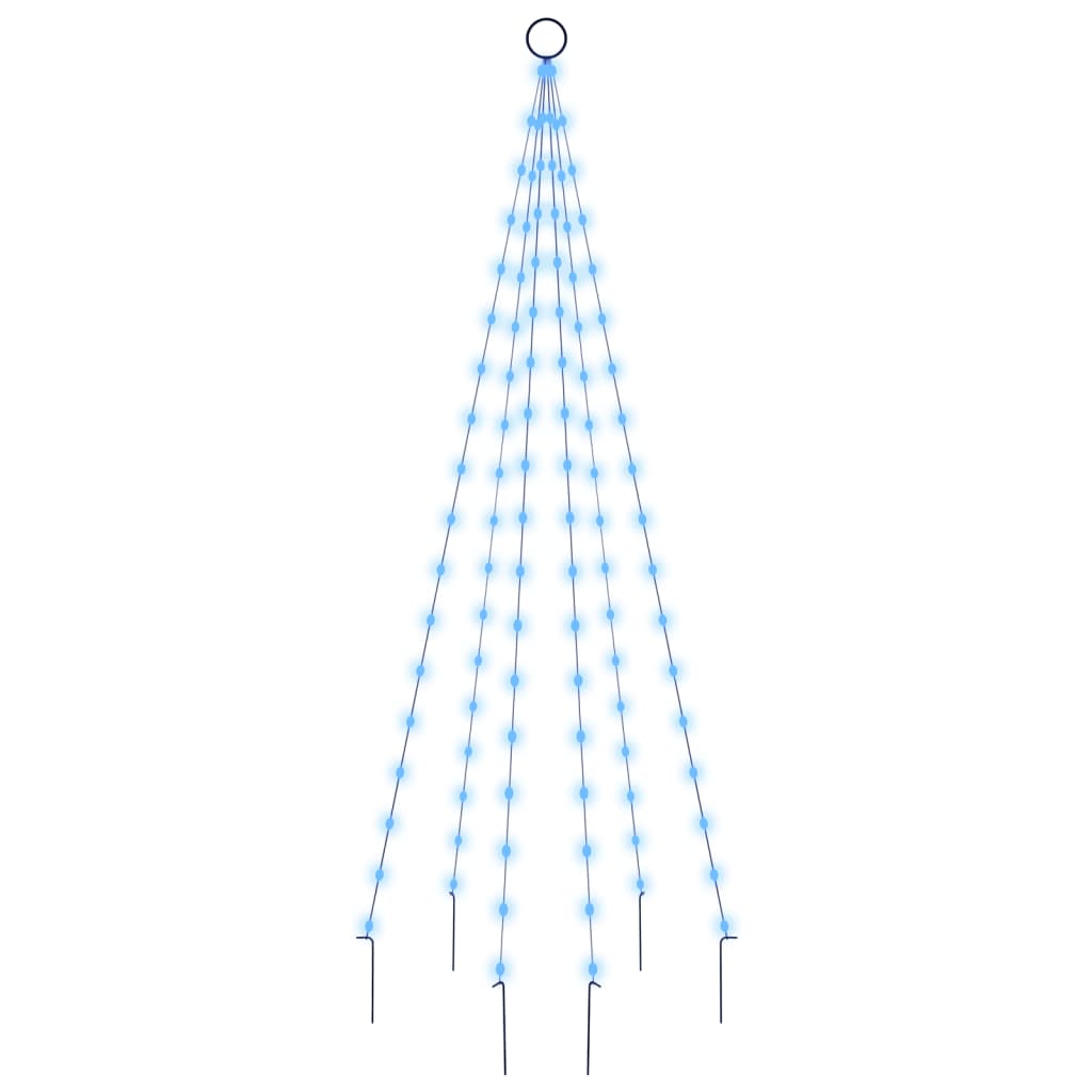 vidaXL Ziemassvētku egle karoga mastam, 108 zilas LED, 180 cm