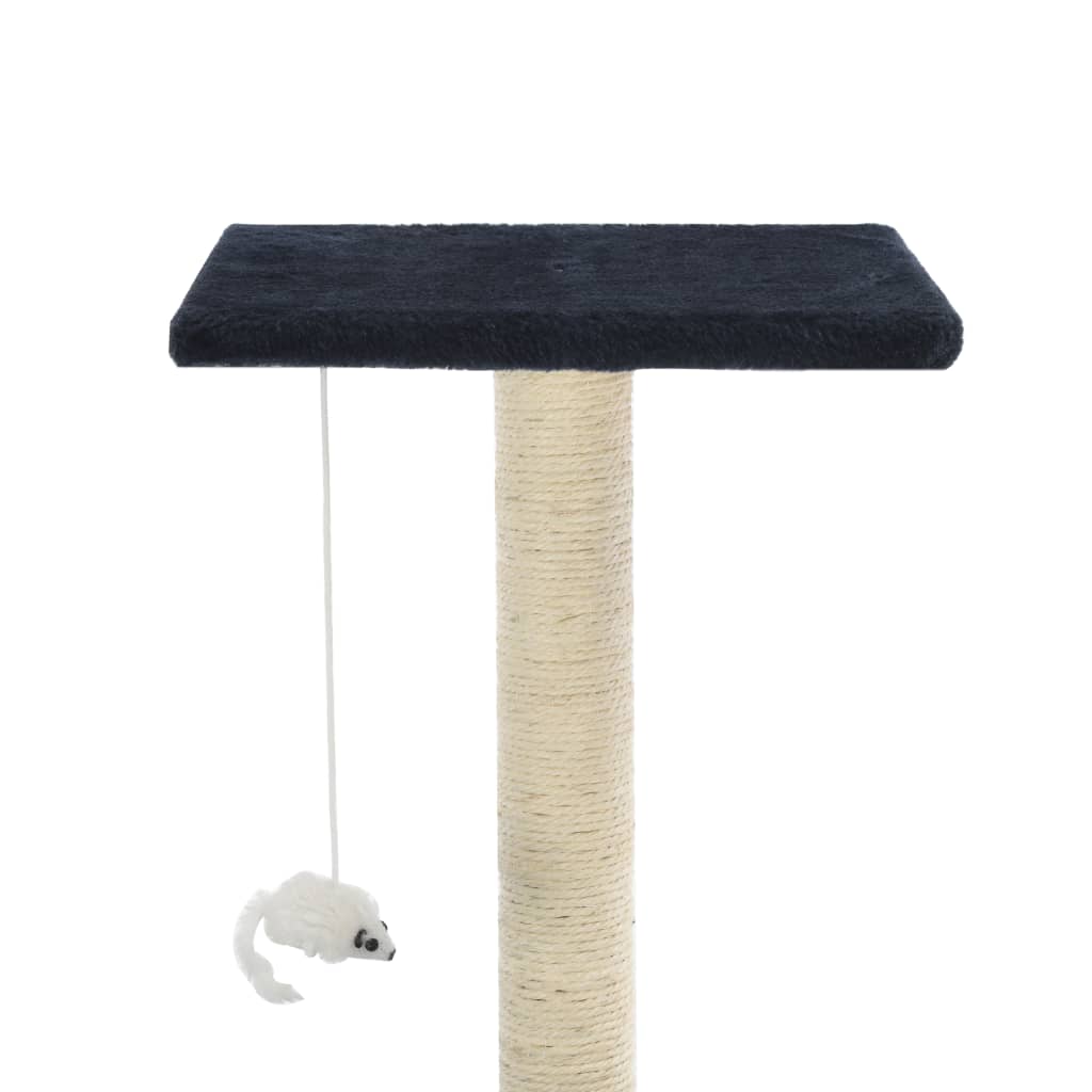 vidaXL kaķu māja ar sizala stabiem nagu asināšanai, 95 cm, tumši zila