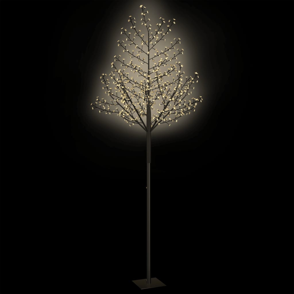 vidaXL Ziemassvētku koks, 600 LED, silti balta gaisma, ķirsis, 300 cm