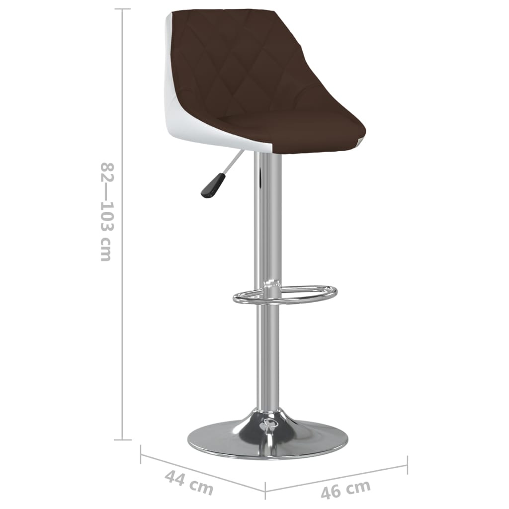 vidaXL bāra krēsli, 2 gab., brūna un balta mākslīgā āda
