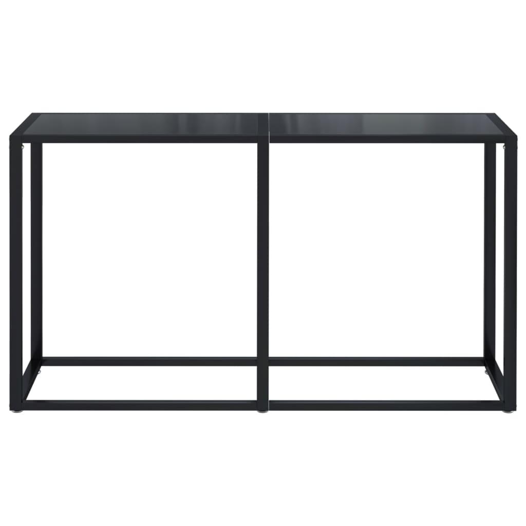 vidaXL konsoles galdiņš, melns, 140x35x75,5 cm, rūdīts stikls