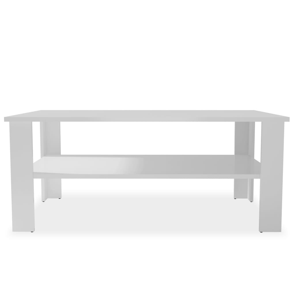 vidaXL kafijas galdiņš, 100x59x42 cm, kokskaidu plātne, balts