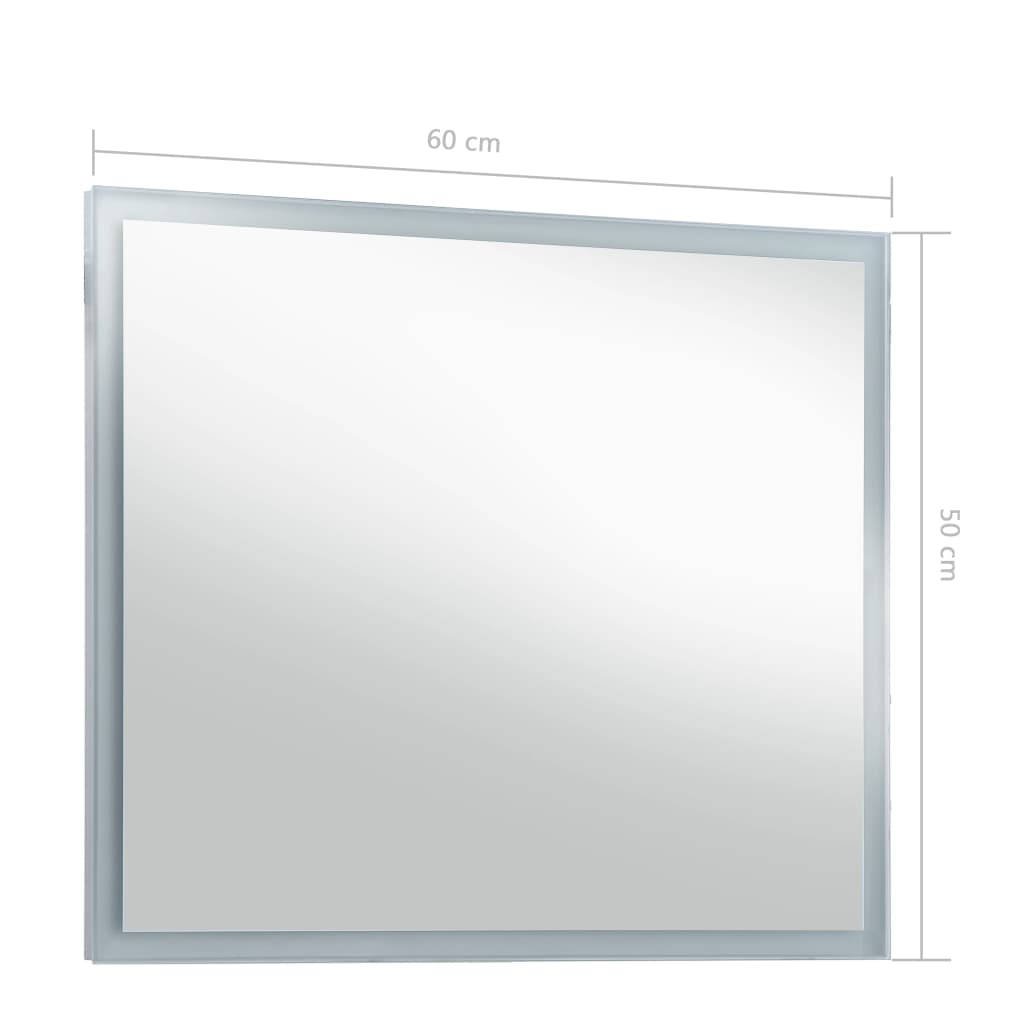 vidaXL vannasistabas sienas spogulis ar LED apgaismojumu, 60x50 cm