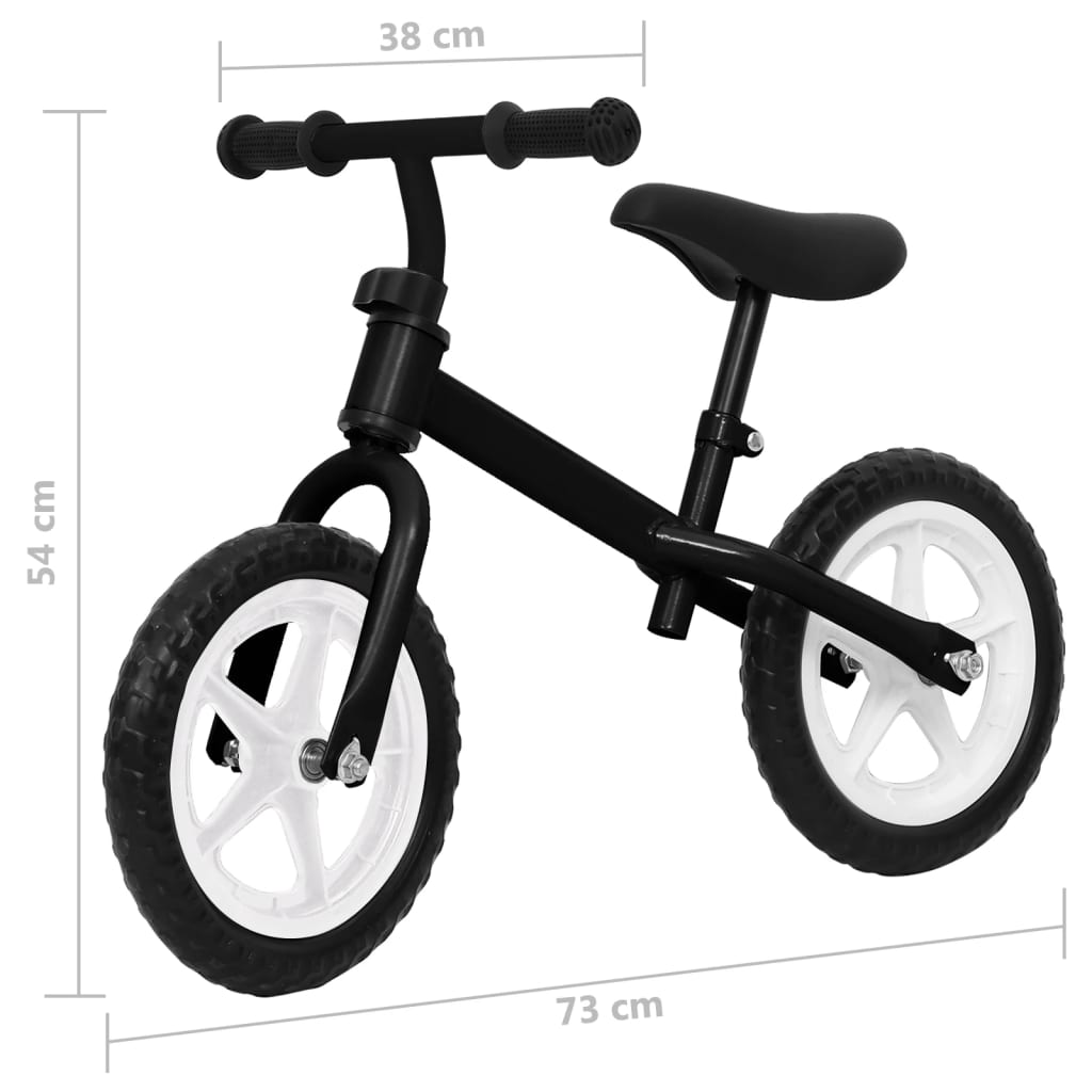 vidaXL līdzsvara velosipēds, 11 collu riteņi, melns