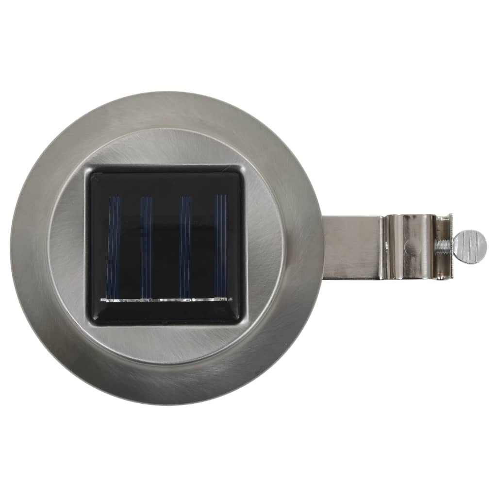 vidaXL apaļas āra solārās lampas, 6 gab., 12 cm, LED, baltas