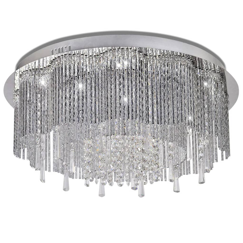 LED griestu lustra ar kristāla dekoriem, 55 cm diametrā