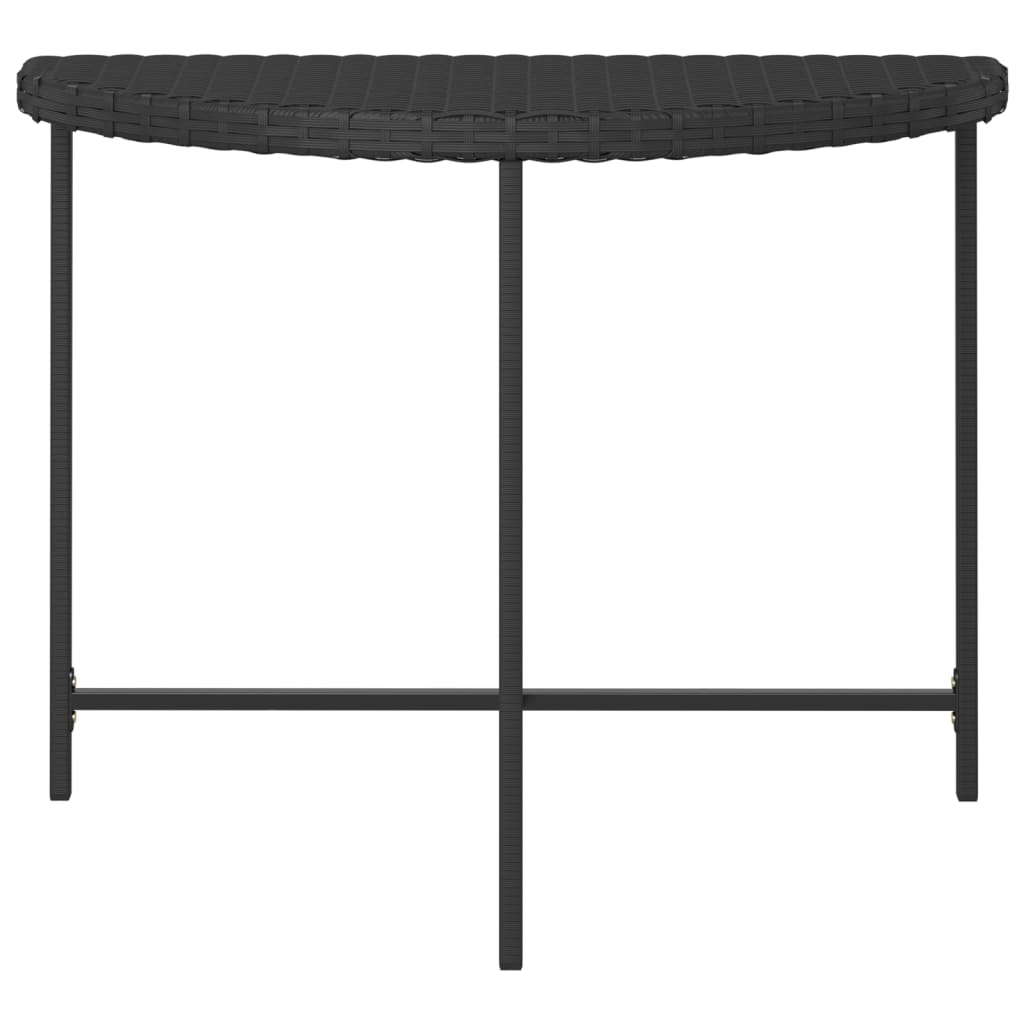 vidaXL dārza galds, 100x50x75 cm, melns, PE rotangpalma