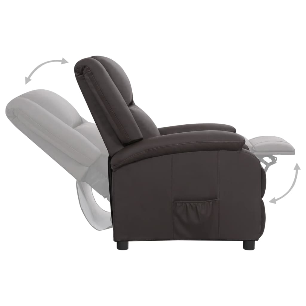 vidaXL elektrisks atpūtas krēsls, atgāžams, brūna dabīgā āda