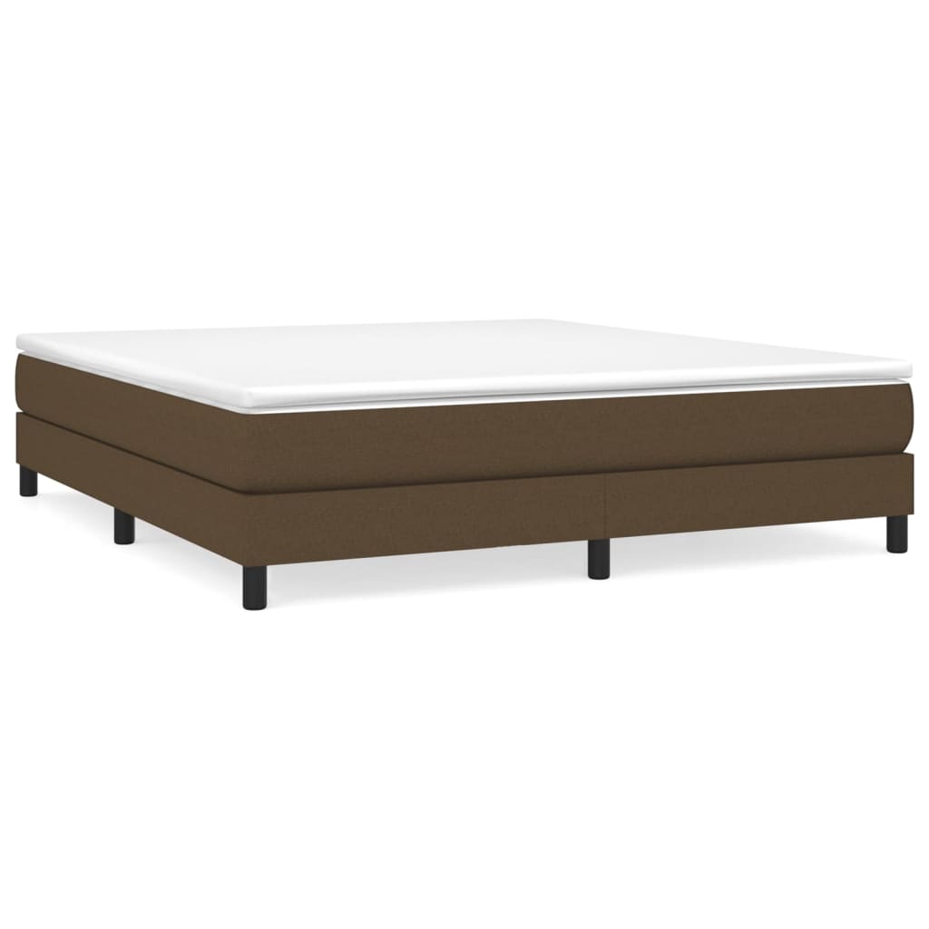 vidaXL atsperu gulta ar matraci, tumši brūns, 180x200 cm, audums