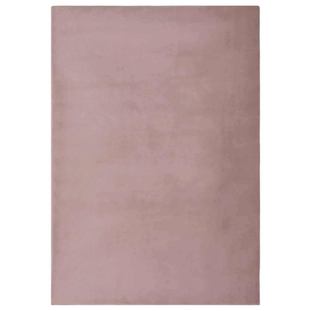 vidaXL paklājs, 200x300 cm, mākslīga truša āda, veci rozā