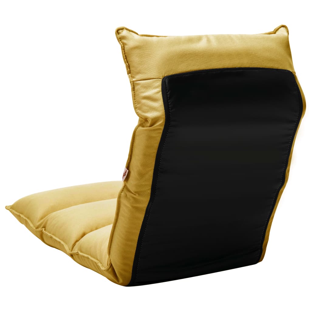 vidaXL salokāms grīdas krēsls, sinepju dzeltens audums