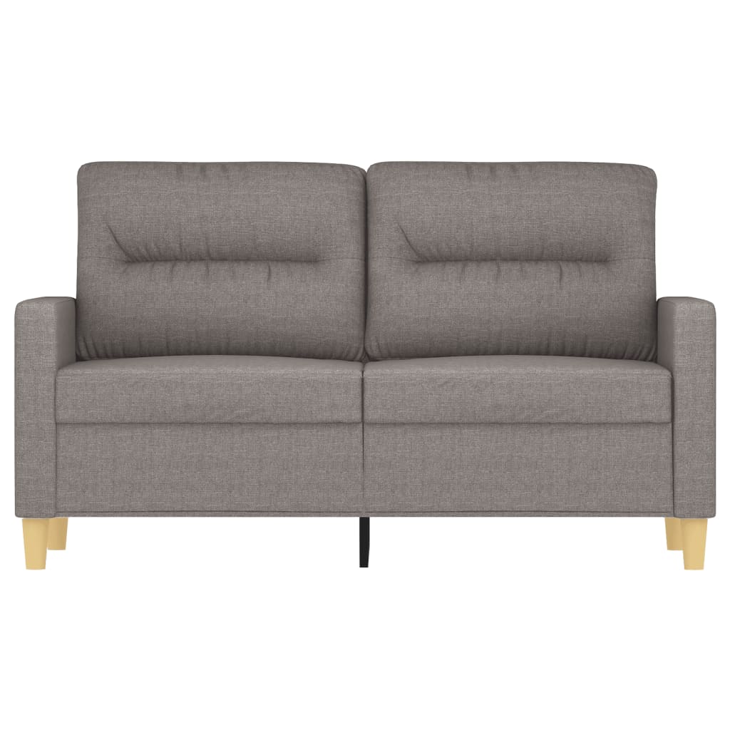 vidaXL divvietīgs dīvāns, pelēkbrūns audums, 120 cm