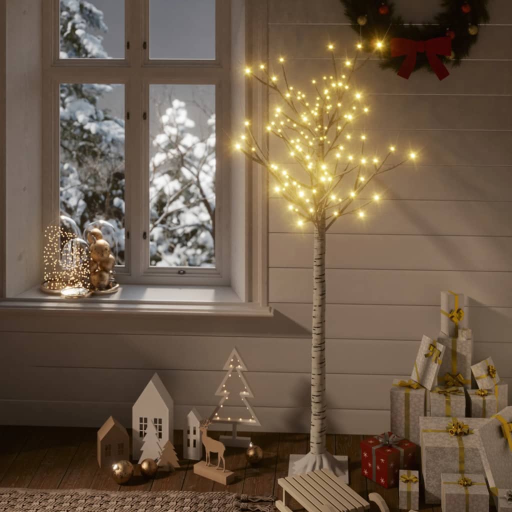 vidaXL Ziemassvētku koks, 140 LED, silti balta gaisma, 1,5 m