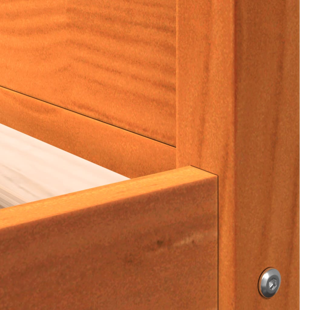 vidaXL suņu gulta, vaska brūna, 105,5x75,5x28 cm, priedes masīvkoks