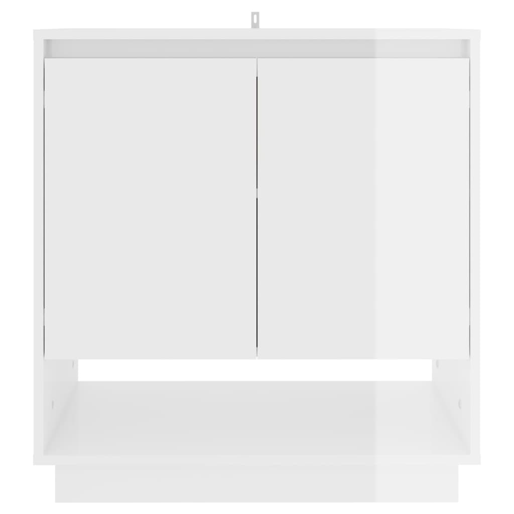 vidaXL kumode, spīdīgi balta, 70x41x75 cm, kokskaidu plāksne