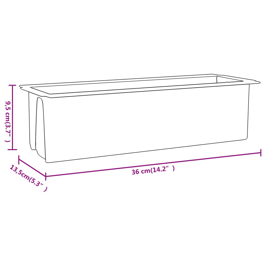 vidaXL puķu kastes palešu mēbelēm, 12 gab., pelēkas, 36x13,5x9,5 cm