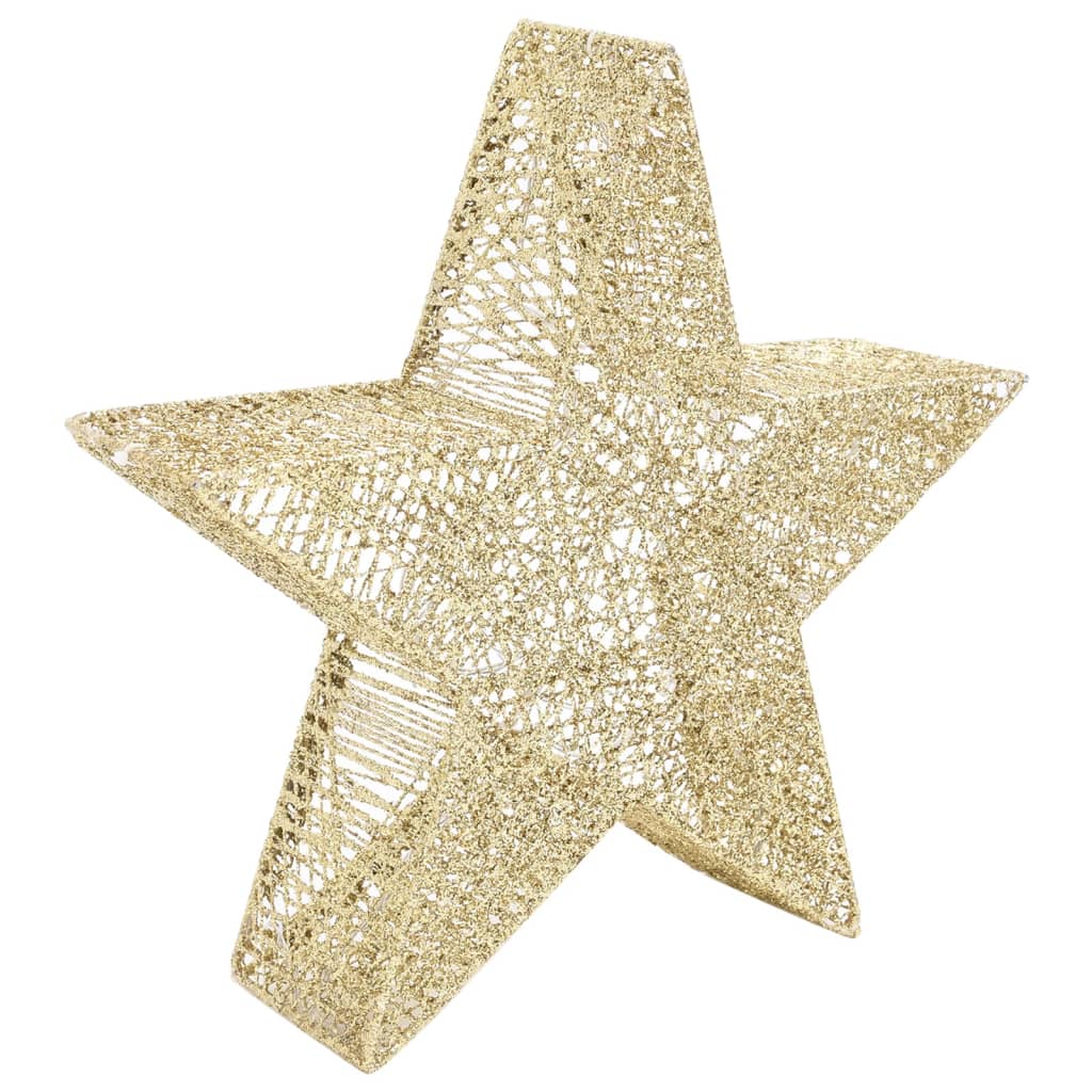 vidaXL Ziemassvētku dekorācija, 3 zvaigznes, zelta krāsas siets, LED