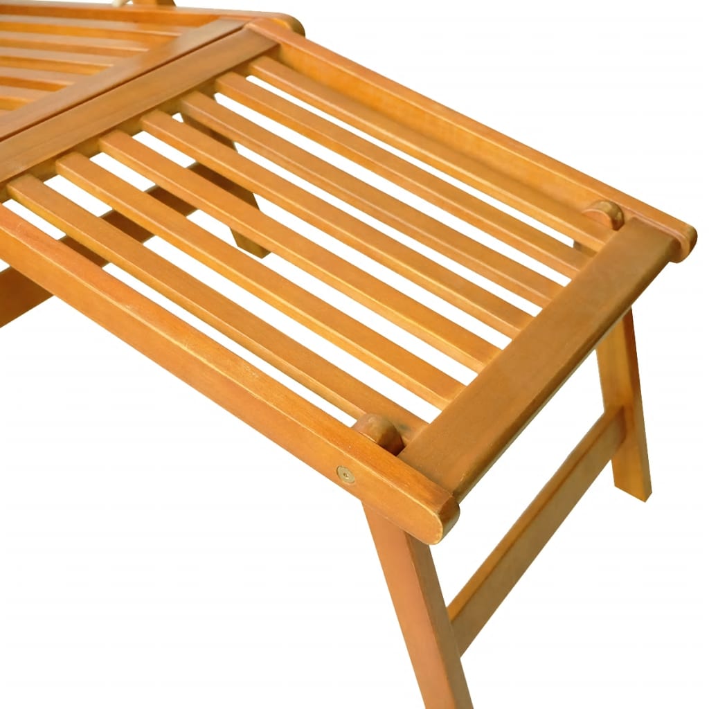 vidaXL terases krēsls ar kāju balstu un galdiņu, akācijas masīvkoks