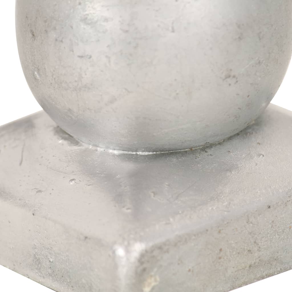vidaXL stabu uzgaļi, 6 gab., lodveida, cinkots metāls, 71x71 mm