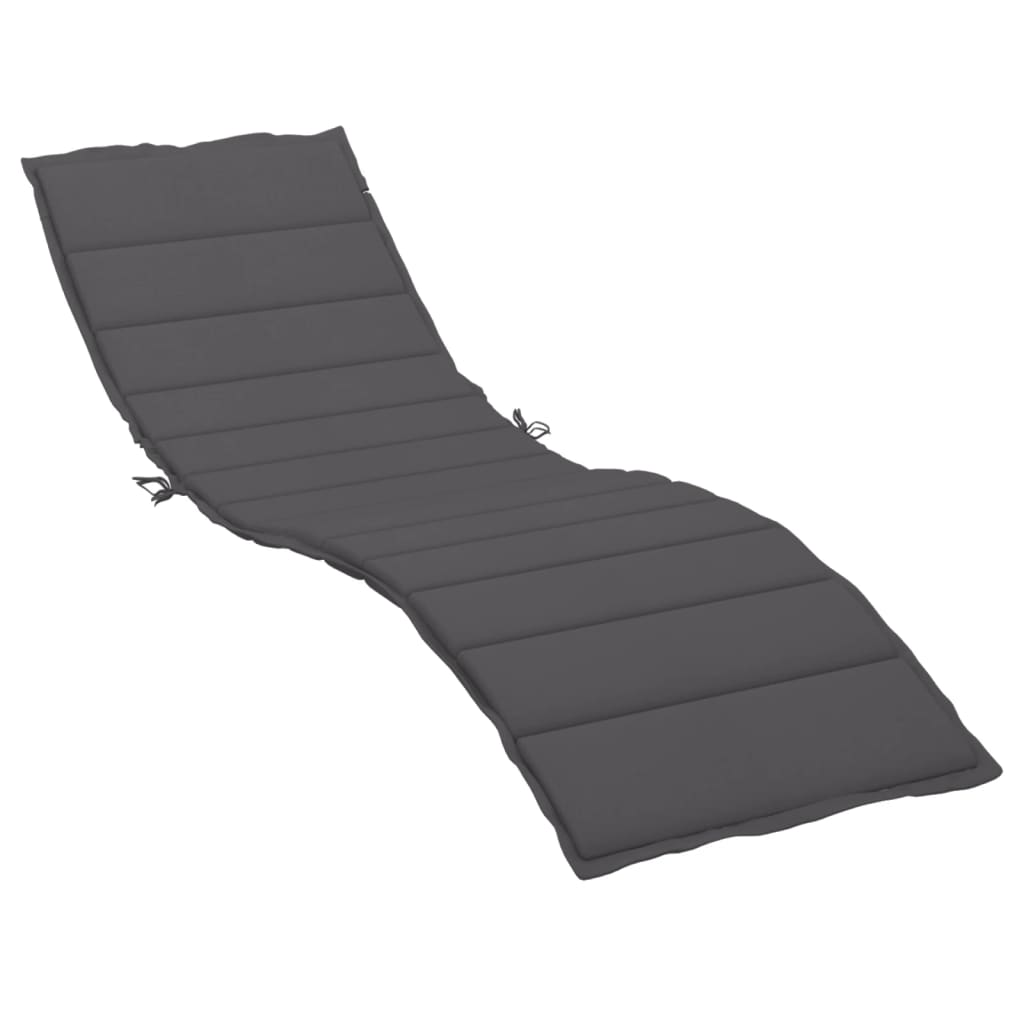 vidaXL sauļošanās krēsla matracis, 200x70x3 cm, audums, pelēks