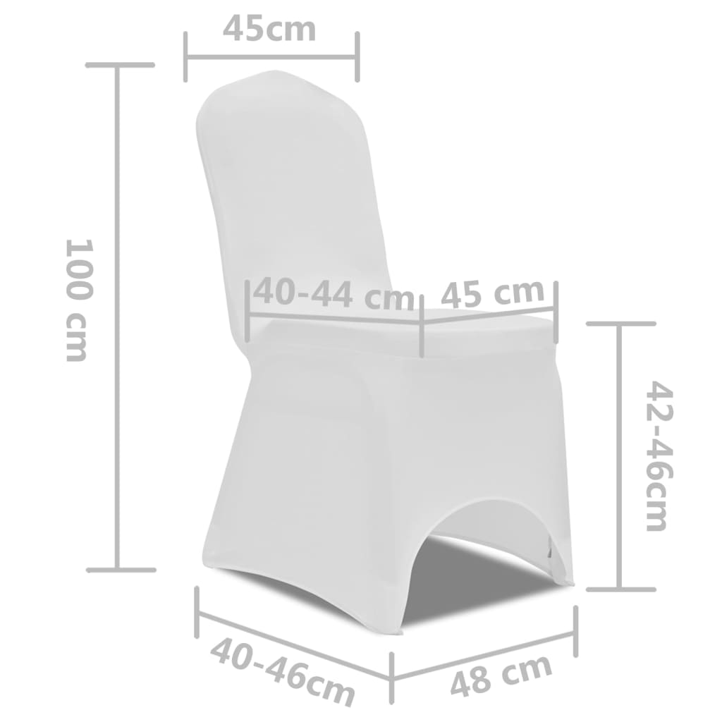 Balts, elastīgs krēsla pārklājs 50 gab.