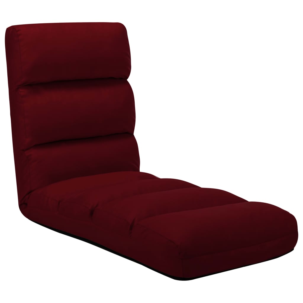 vidaXL salokāms grīdas krēsls, vīnsarkana mākslīgā āda