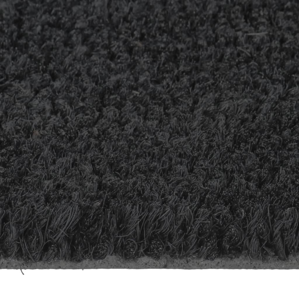 vidaXL durvju paklājs, melns, 90x150 cm, pūkaina kokosa šķiedra