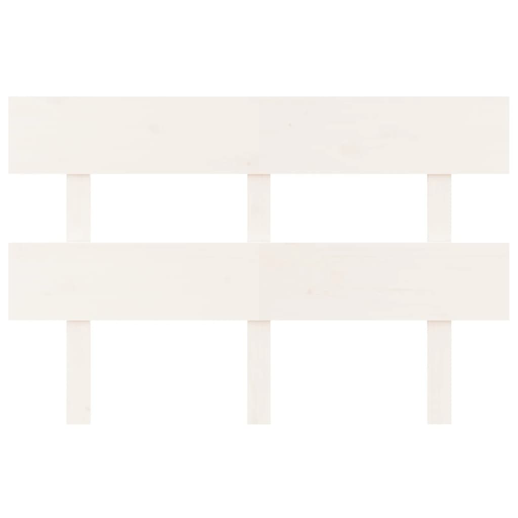 vidaXL gultas galvgalis, balts, 124x3x81 cm, priedes masīvkoks