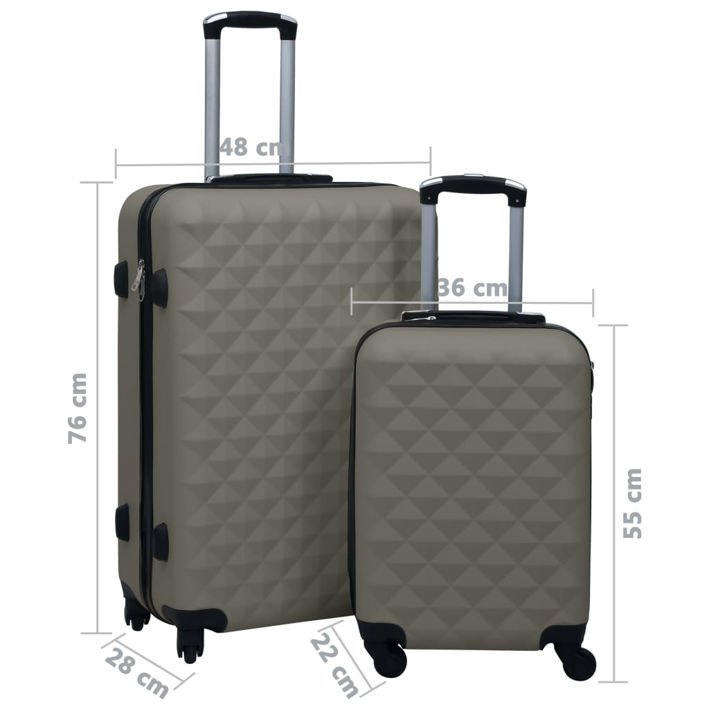 vidaXL cieto koferu komplekts, 2 gab., ABS, antracītpelēki