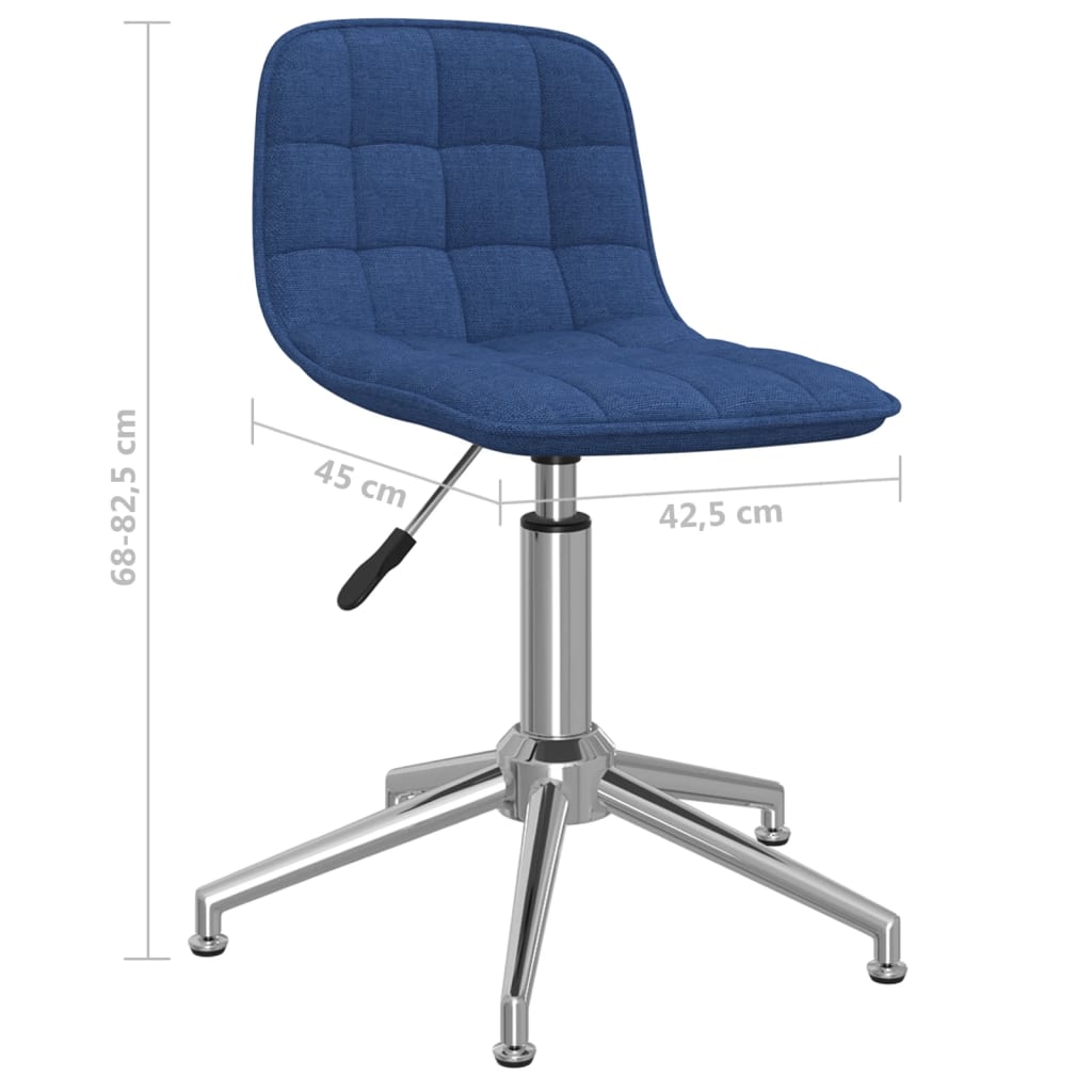 vidaXL grozāmi virtuves krēsli, 4 gab., zils audums