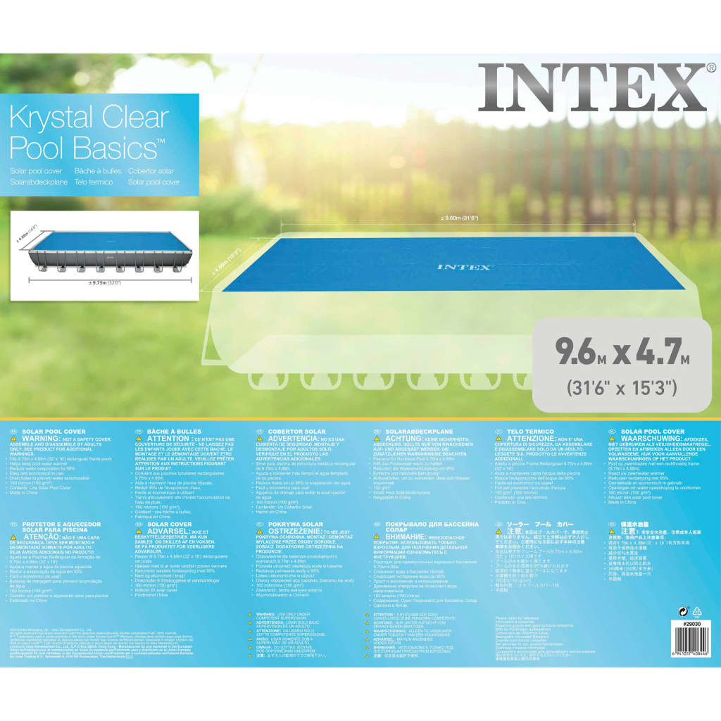 Intex solārais baseina pārsegs, taisnstūra, 975x488 cm