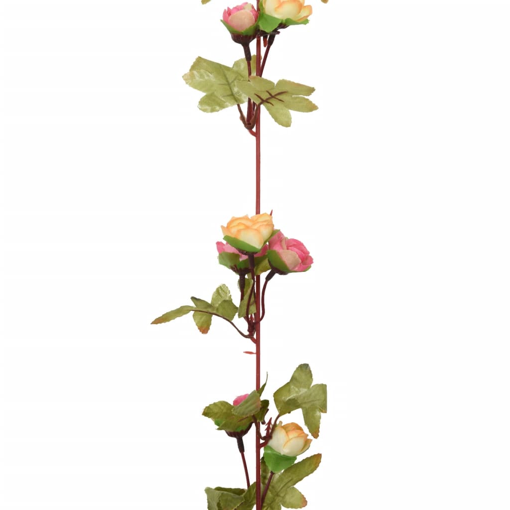 vidaXL mākslīgo ziedu vītnes, 6 gab., rozā, 215 cm