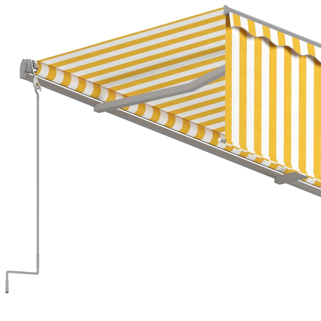 vidaXL izvelkama markīze ar žalūziju, 4x3 m, automātiska, dzeltenbalta