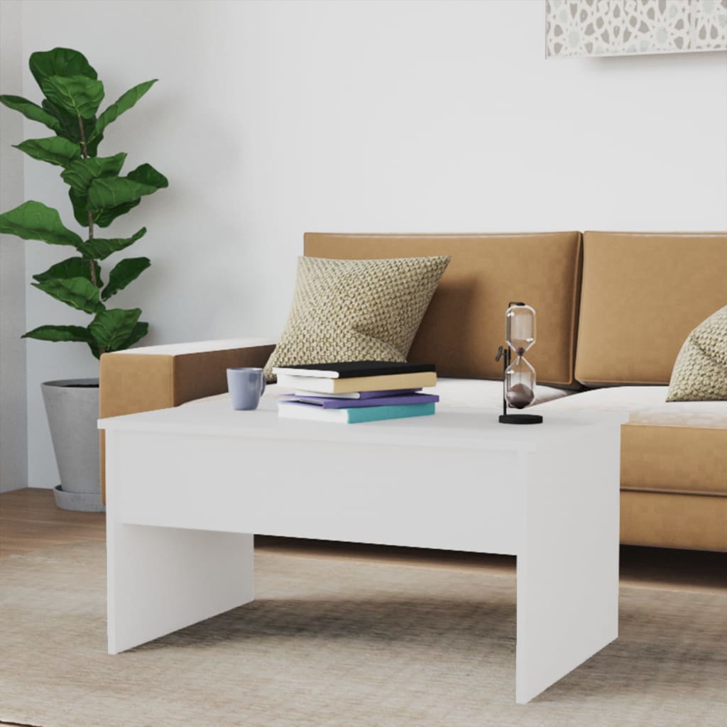 vidaXL kafijas galdiņš, balts, 80x50,5x41,5 cm, inženierijas koks