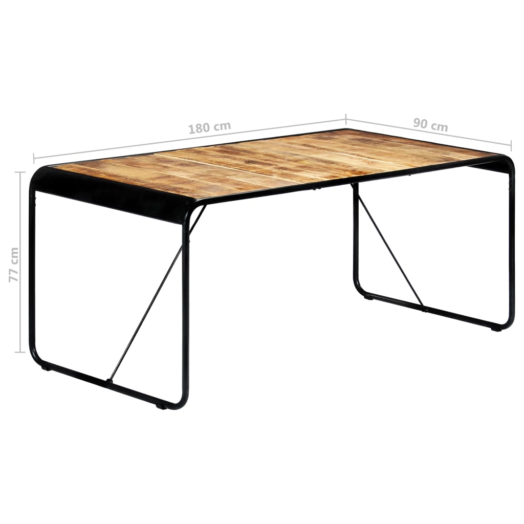vidaXL virtuves galds, 180x90x76 cm, neapstrādāts mango masīvkoks