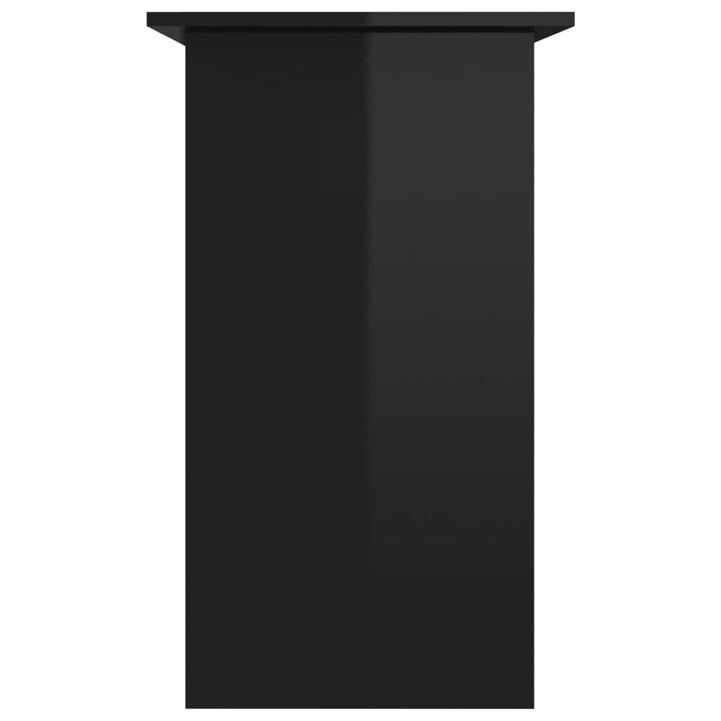 vidaXL rakstāmgalds, spīdīgi melns, 80x45x74 cm, skaidu plāksne