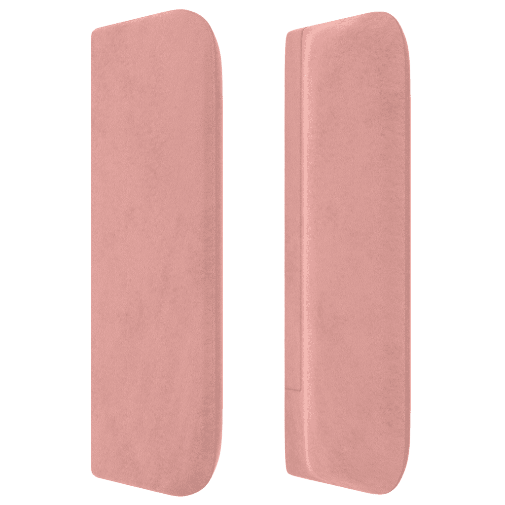 vidaXL gultas galvgalis ar LED, 83x16x78/88 cm, rozā samts