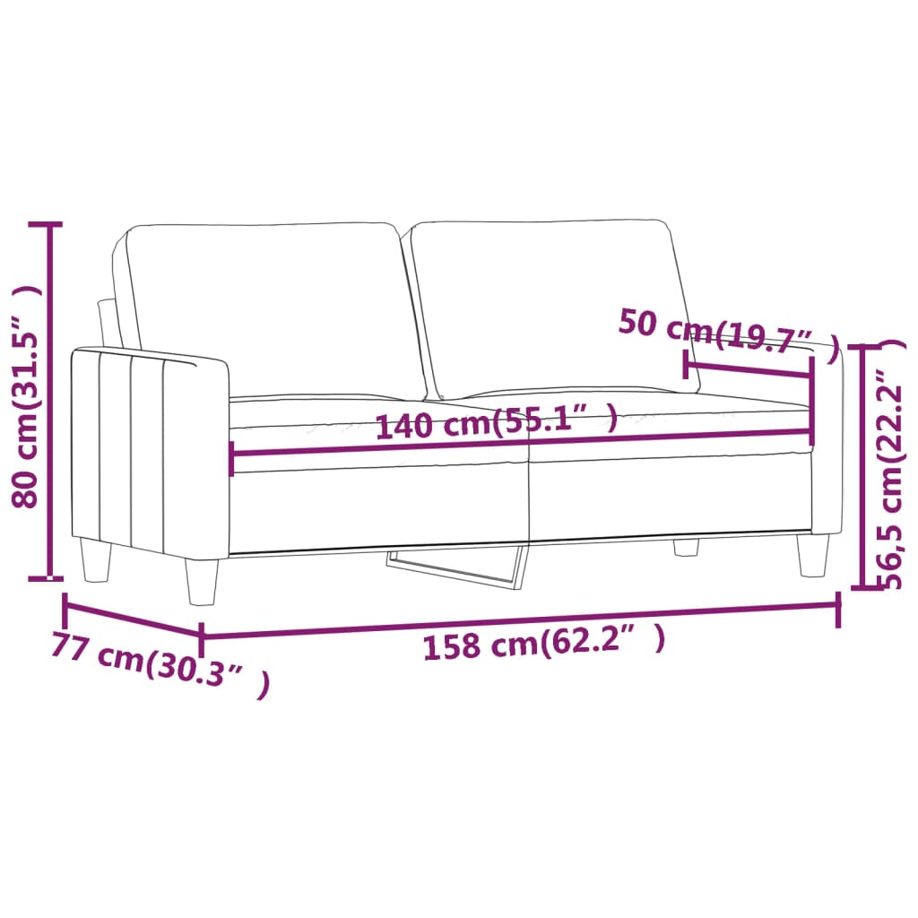 vidaXL divvietīgs dīvāns, kapučīno krāsa, 140, mākslīgā āda